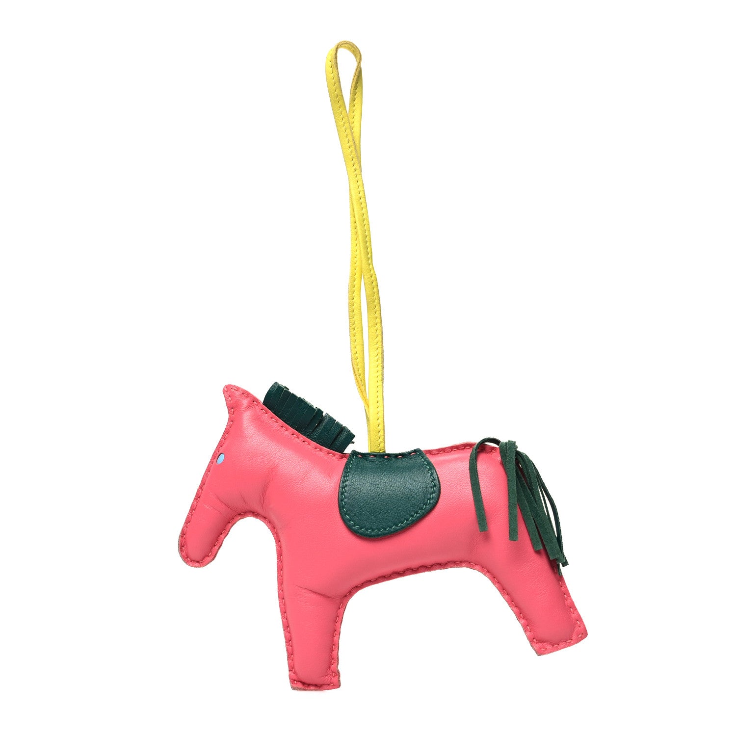 Hermes Milo Lambskin Grigri Rodeo Horse Bag Charm GM Rose Azalee Malachite Lime 1 of 3
