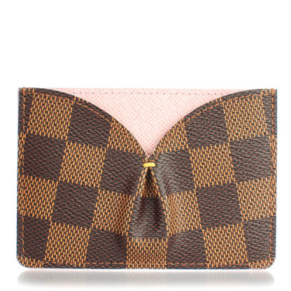 Louis Vuitton Damier Ebene Caissa Card Holder Rose Ballerine 1 of 7