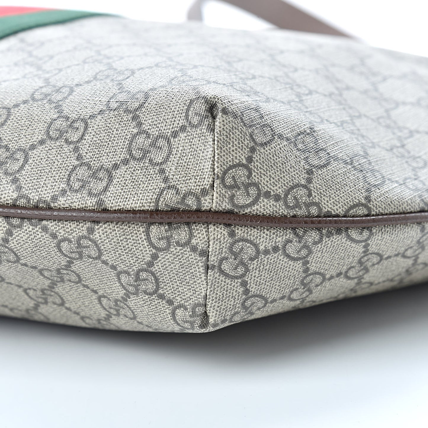 GG Supreme Monogram Web Ophidia Half Moon Hobo Brown