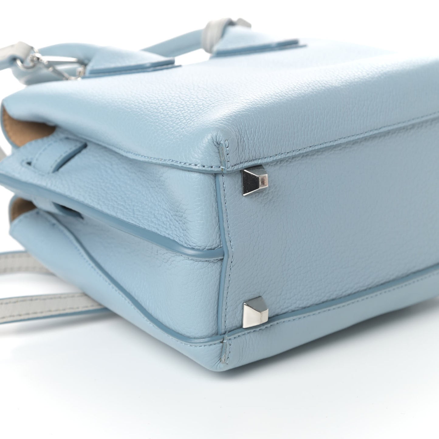Grained Calfskin Mini Milla Tote Sky Blue