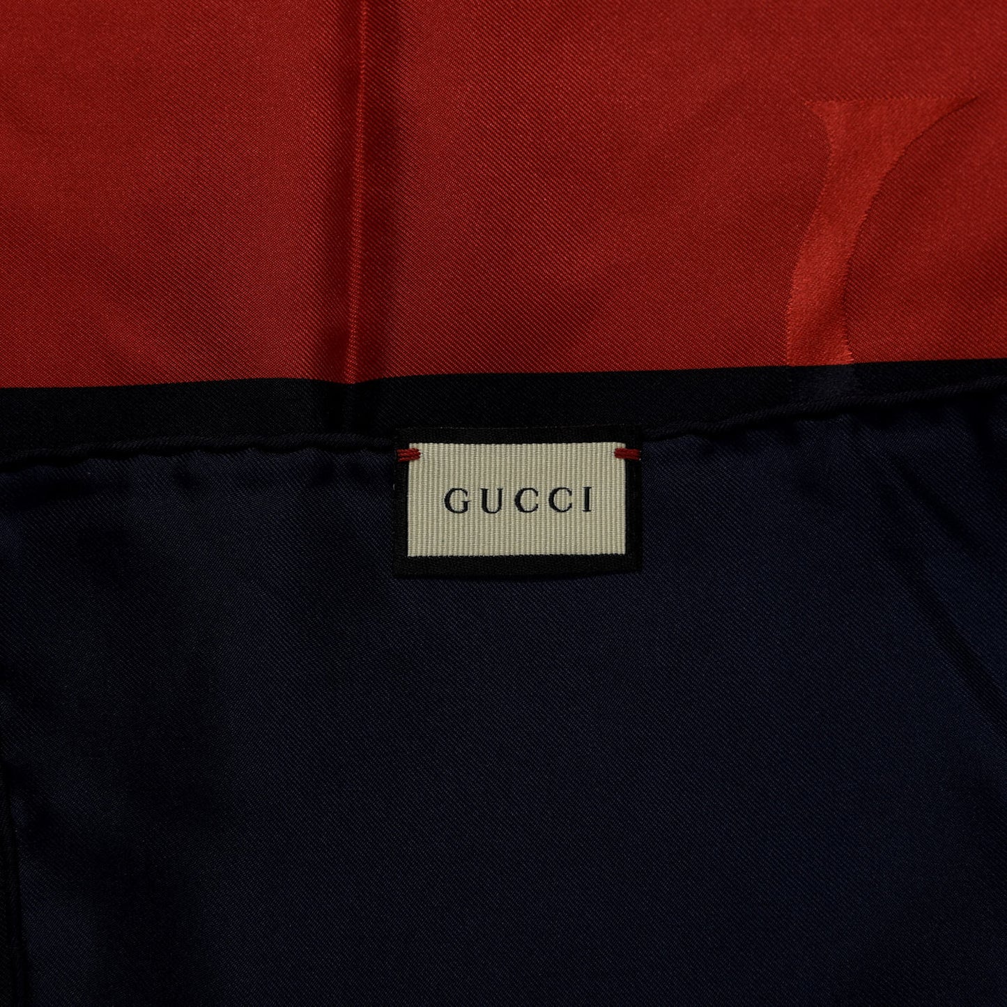 Silk Logo Square Scarf Navy Red