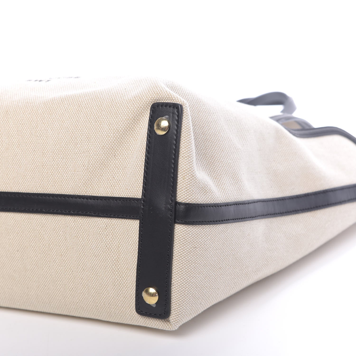 Burberry Cotton Soft Canvas Calfskin Medium Belt Tote Natural Black 11 of 11