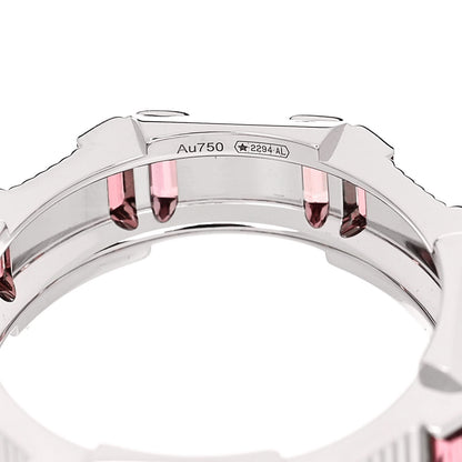 Gucci 18K White Gold Rubellite 6mm Link to Love Ring 53 6.25 5 of 7