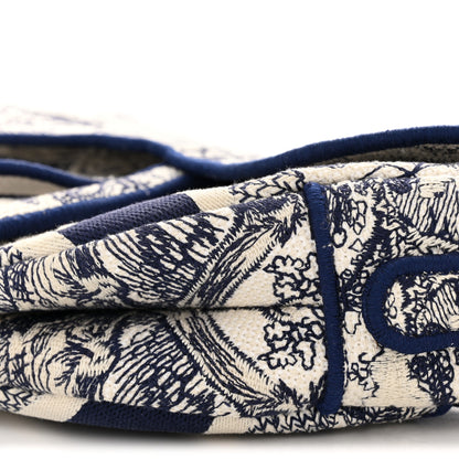 Christian Dior Canvas Embroidered Toile de Jouy Saddle Bag Blue 10 of 13