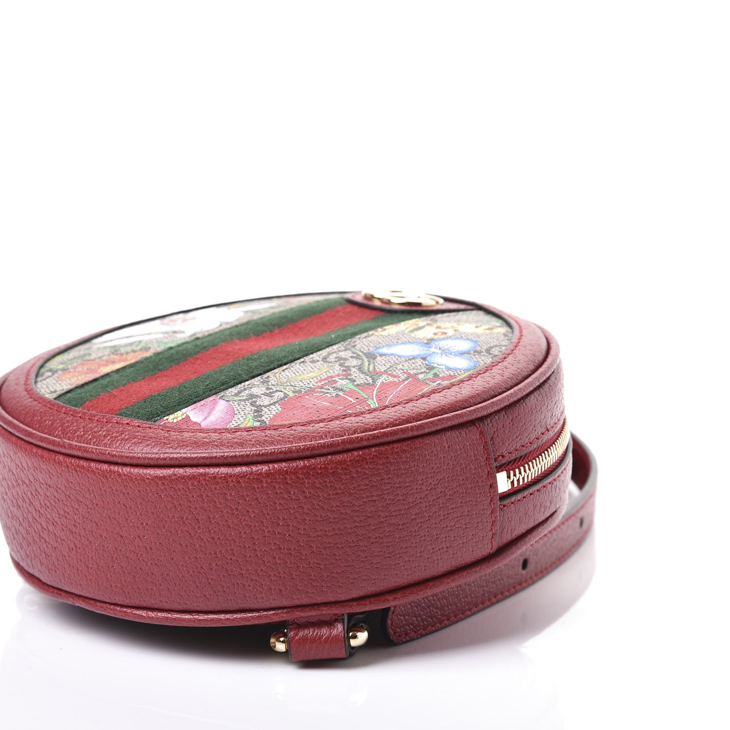 Gucci GG Supreme Monogram Web Flora Mini Ophidia Round Backpack Red 6 of 10