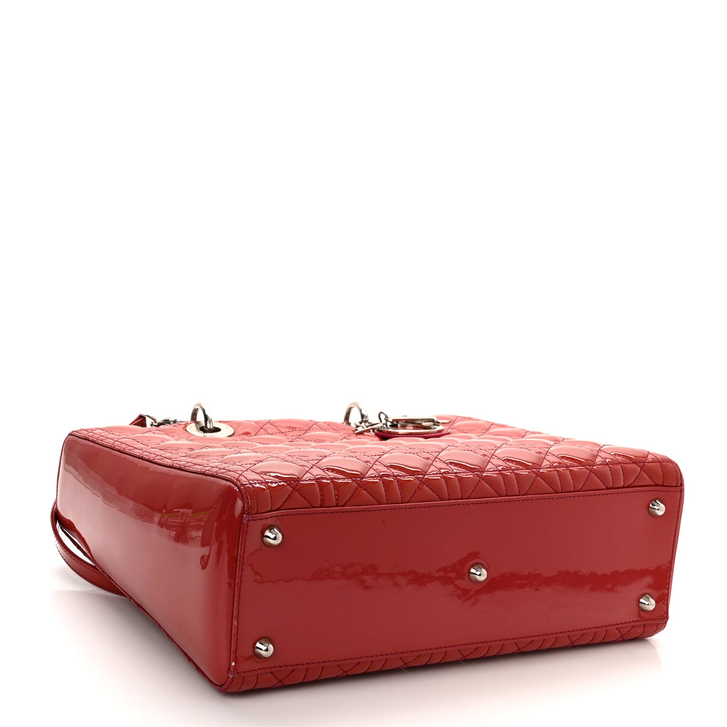Patent Cannage Large Lady Dior Red