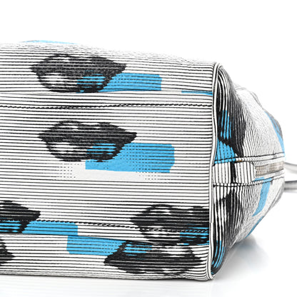 Prada Vitello Daino Lip Print Inside Bag White Azzurro 6 of 8