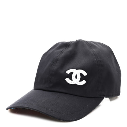 Chanel Cotton Sequin CC Cap Hat Black 1 of 8