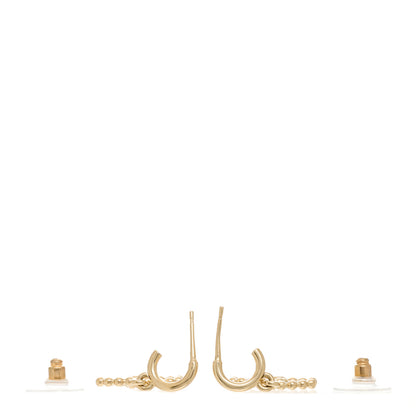 Chanel Metal CC Hoop Drop Earrings Gold 4 of 5