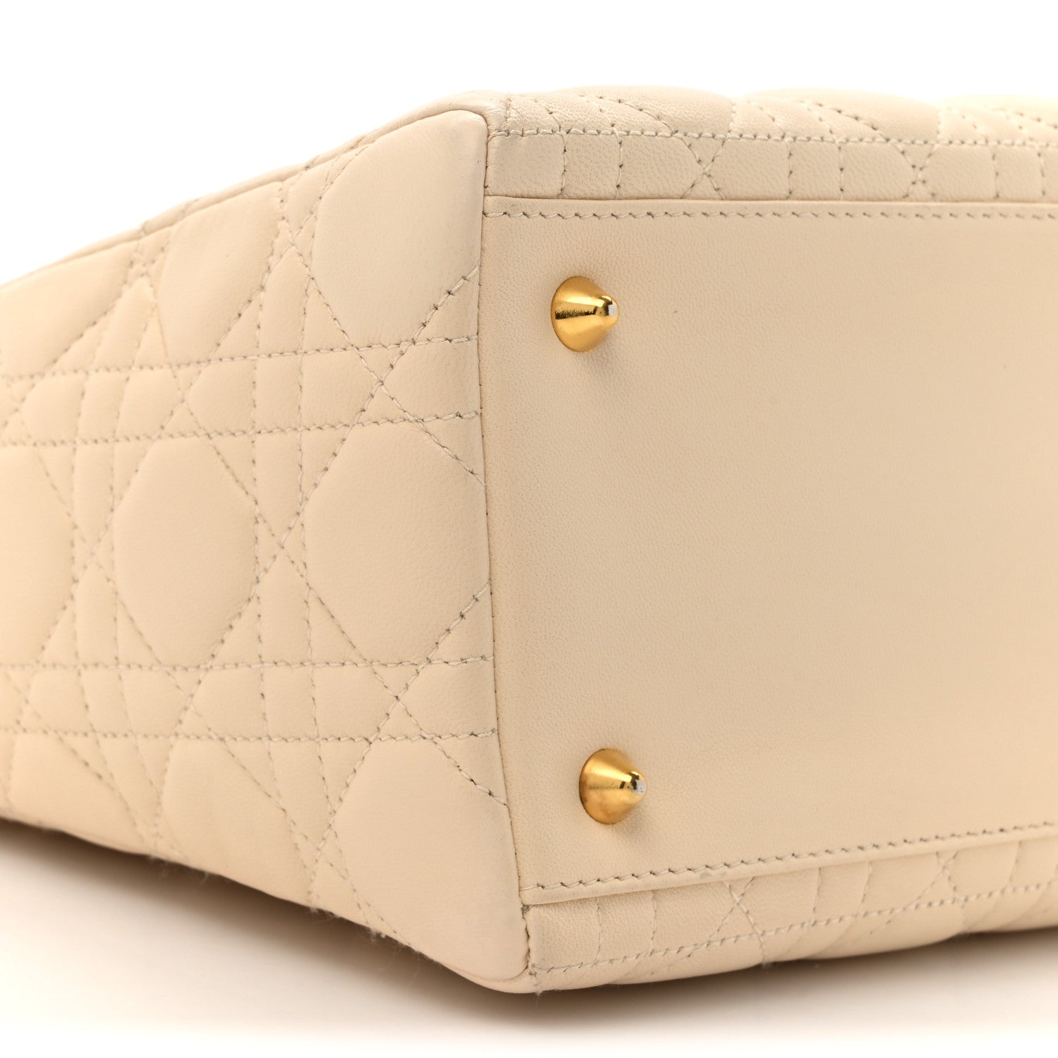 Christian Dior Lambskin Cannage Medium Lady Dior Beige 10 of 16