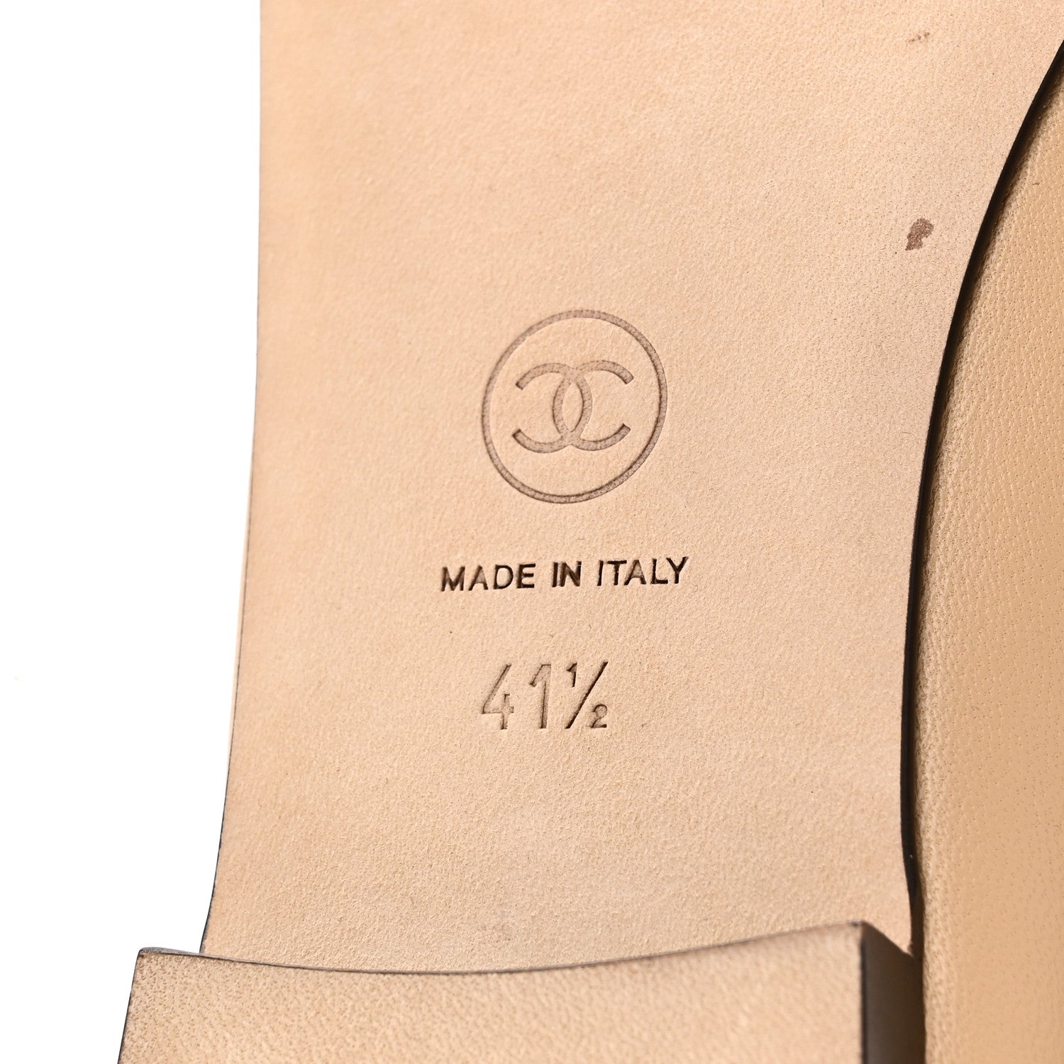 Chanel Lambskin Cap Toe CC Ballerina Flats 41.5 Beige Black 8 of 9