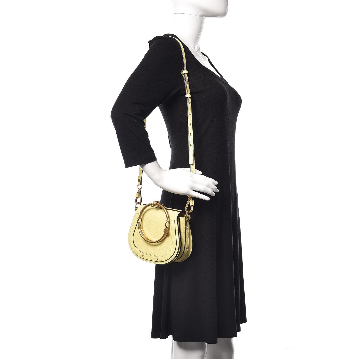 Chloe Calfskin Suede Small Nile Bracelet Bag Lemonade 2 of 10