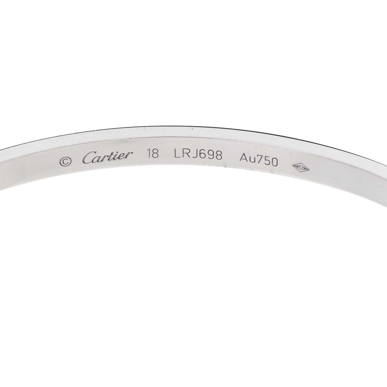 Cartier 18K White Gold Small LOVE Bracelet 18 7 of 8
