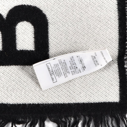 Burberry Wool Silk Kingdom Logo Football Scarf Black 4 of 6