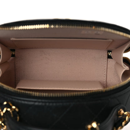 Chanel Lambskin Quilted Chic Riviera Top Handle Vanity Case Black 5 of 9