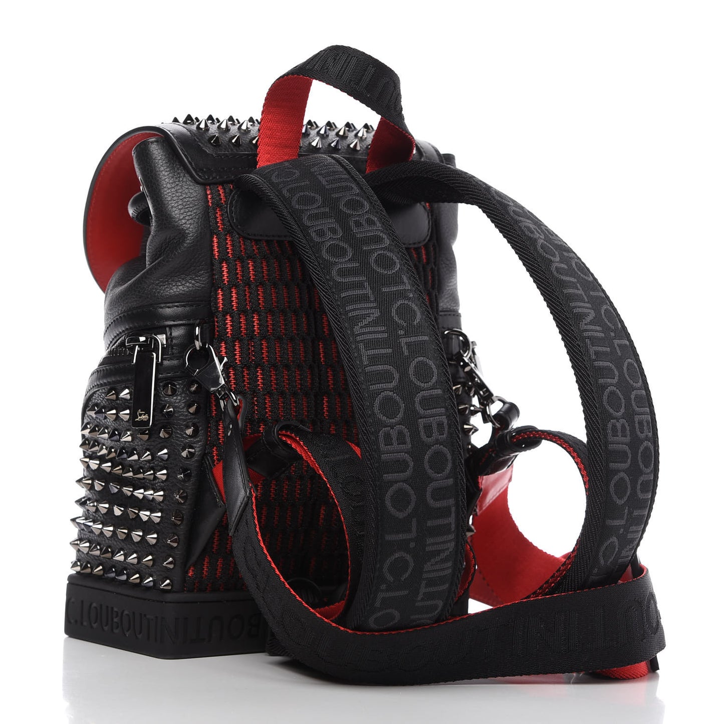 Calfskin Spiked Explorafunk Backpack Black