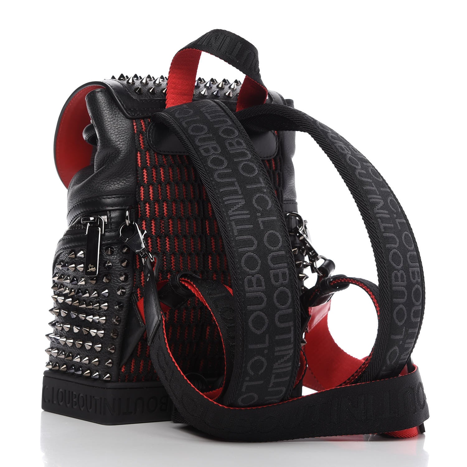 Christian Louboutin Calfskin Spiked Explorafunk Backpack Black 3 of 9
