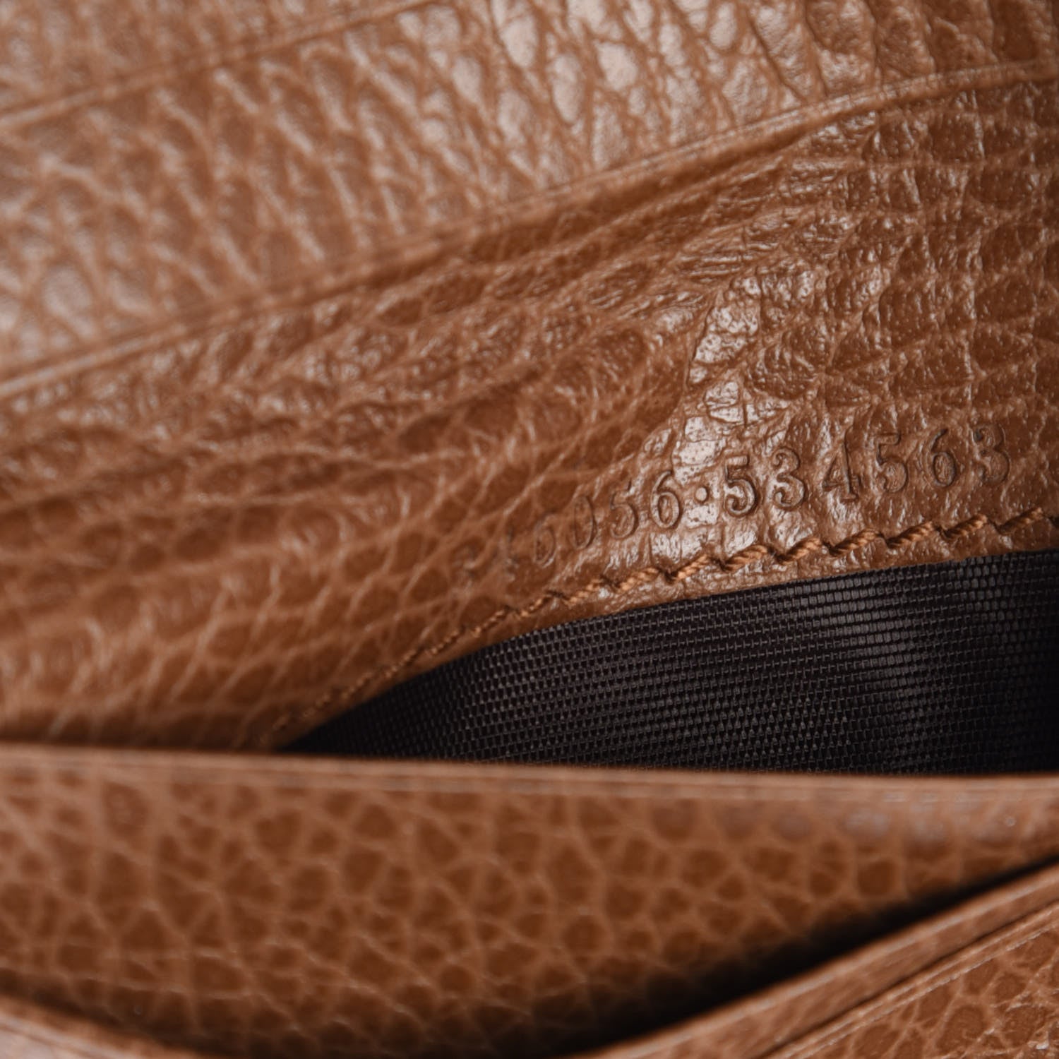 Gucci Monogram Dollar Calfskin Zip Around French Wallet Beige Ebony Tabacco 7 of 8