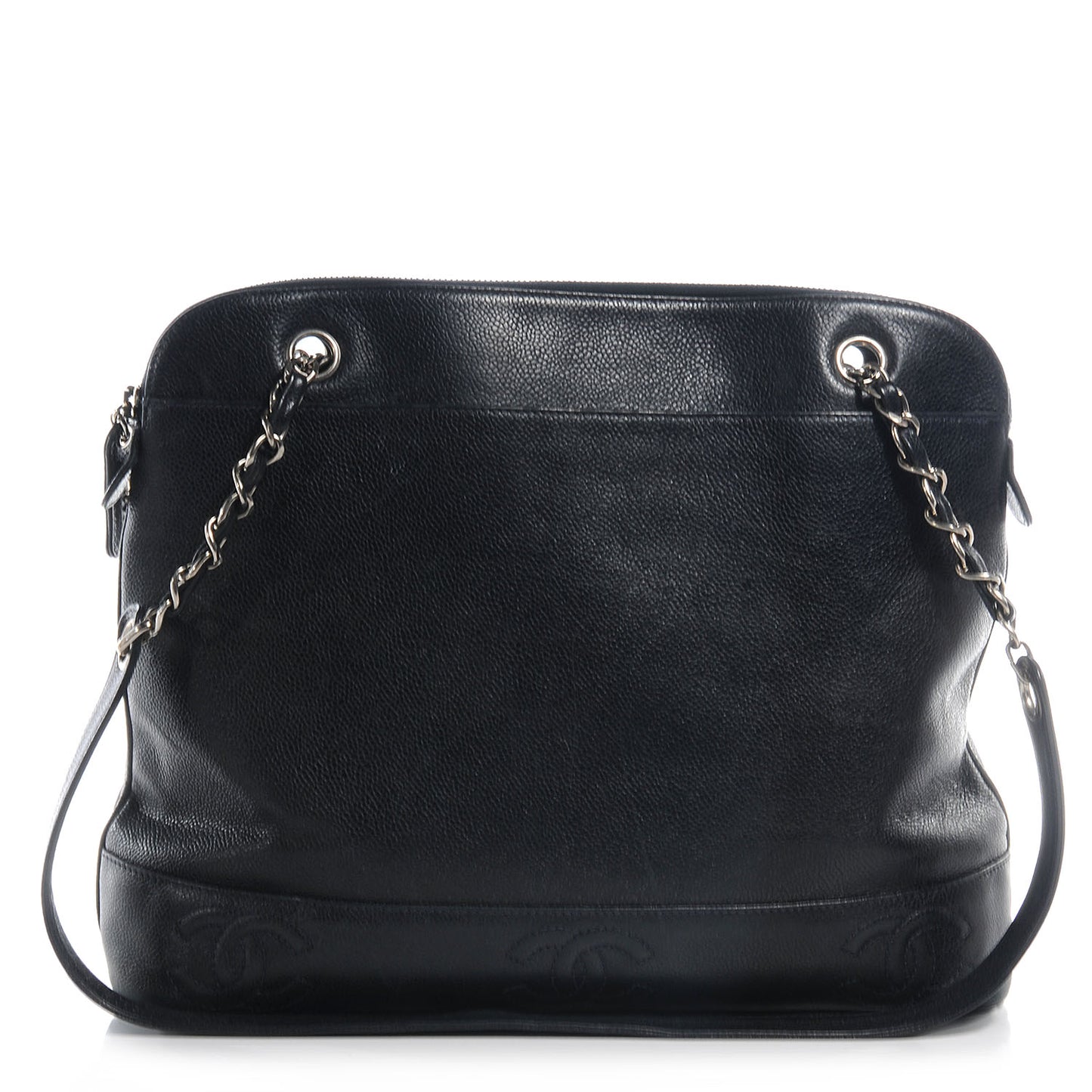 Caviar CC Shoulder Bag Navy Blue
