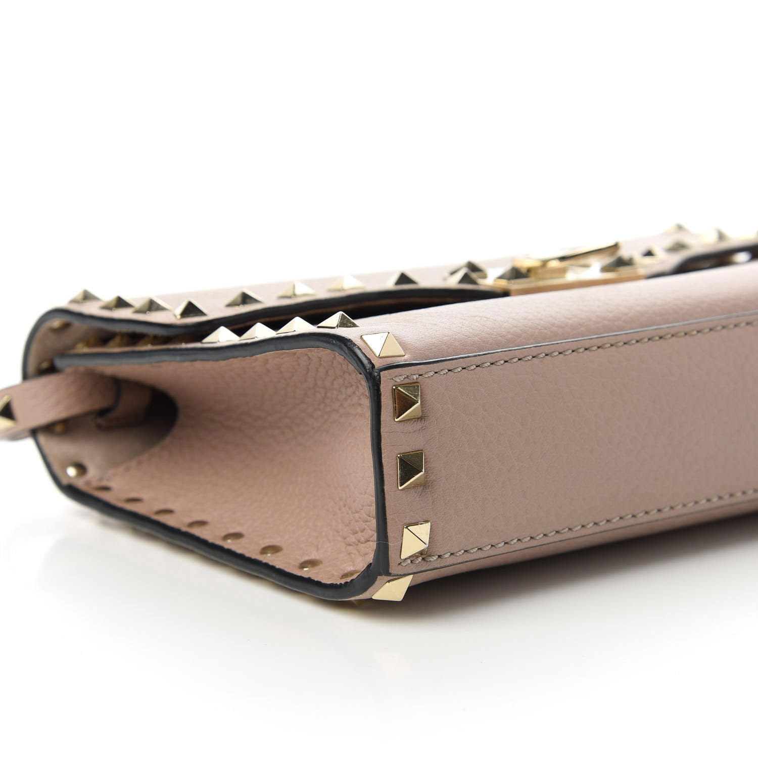 Valentino Garavani Pebbled Calfskin Medium Rockstud Flip Lock Crossbody Bag Poudre 6 of 9