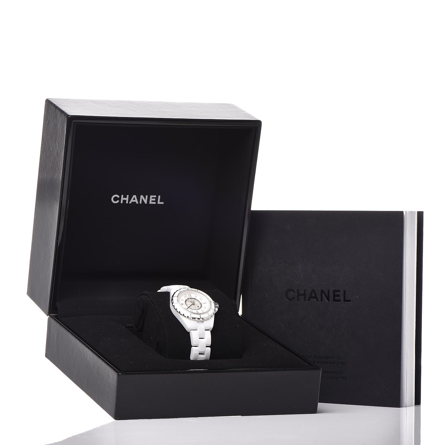 Chanel Stainless Steel Ceramic Diamond Mother of Pearl 29mm J12 Quartz Watch White 7 of 7