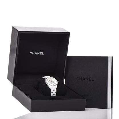 Chanel Stainless Steel Ceramic Diamond Mother of Pearl 29mm J12 Quartz Watch White 7 of 7