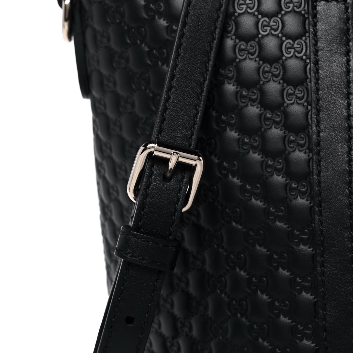 Soft Microguccissima Small Zippered Satchel Black