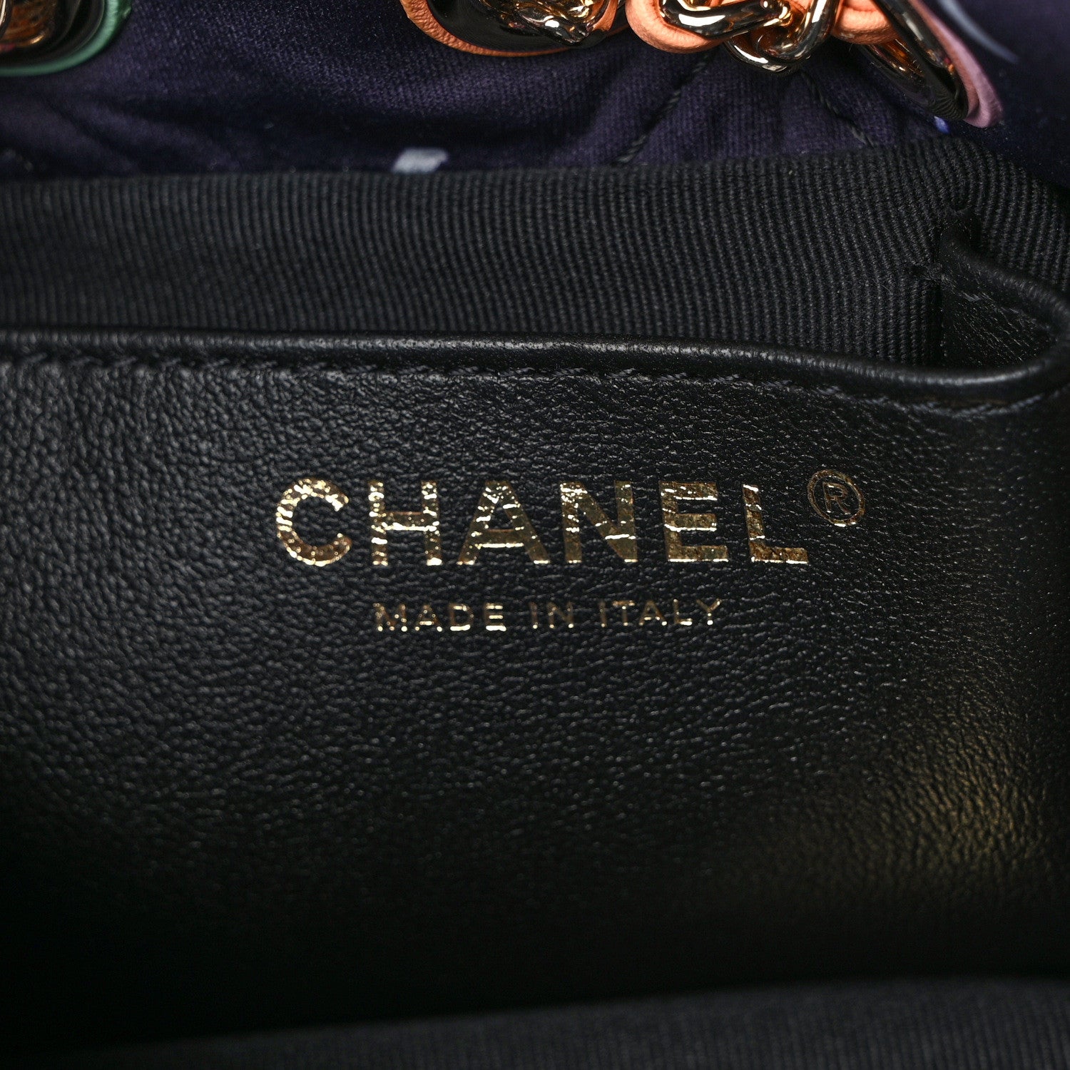 Chanel Printed Fabric Quilted Camellia Backpack Black Multicolor 7 of 10