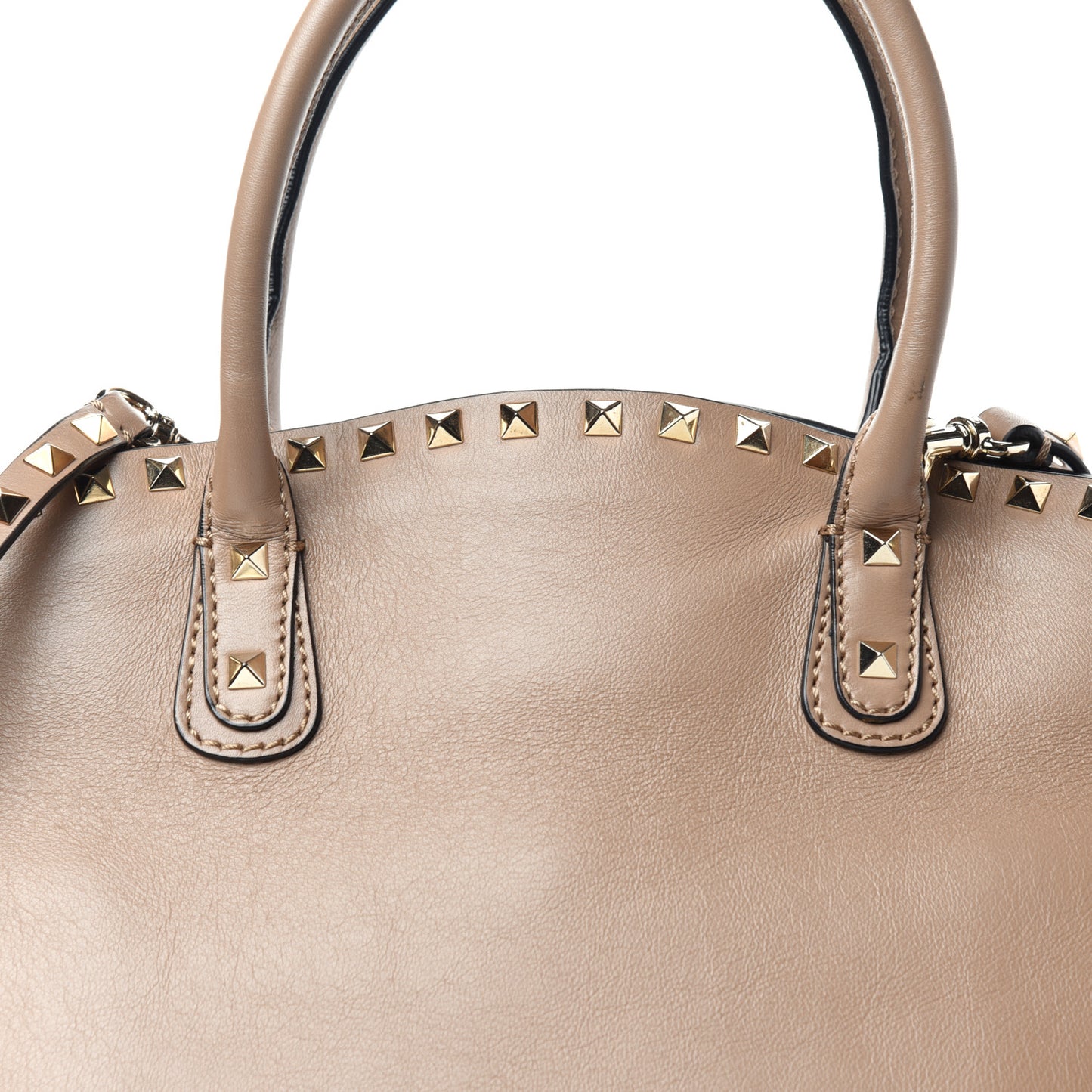 Vitello Rockstud Dome Shopper Alpaca