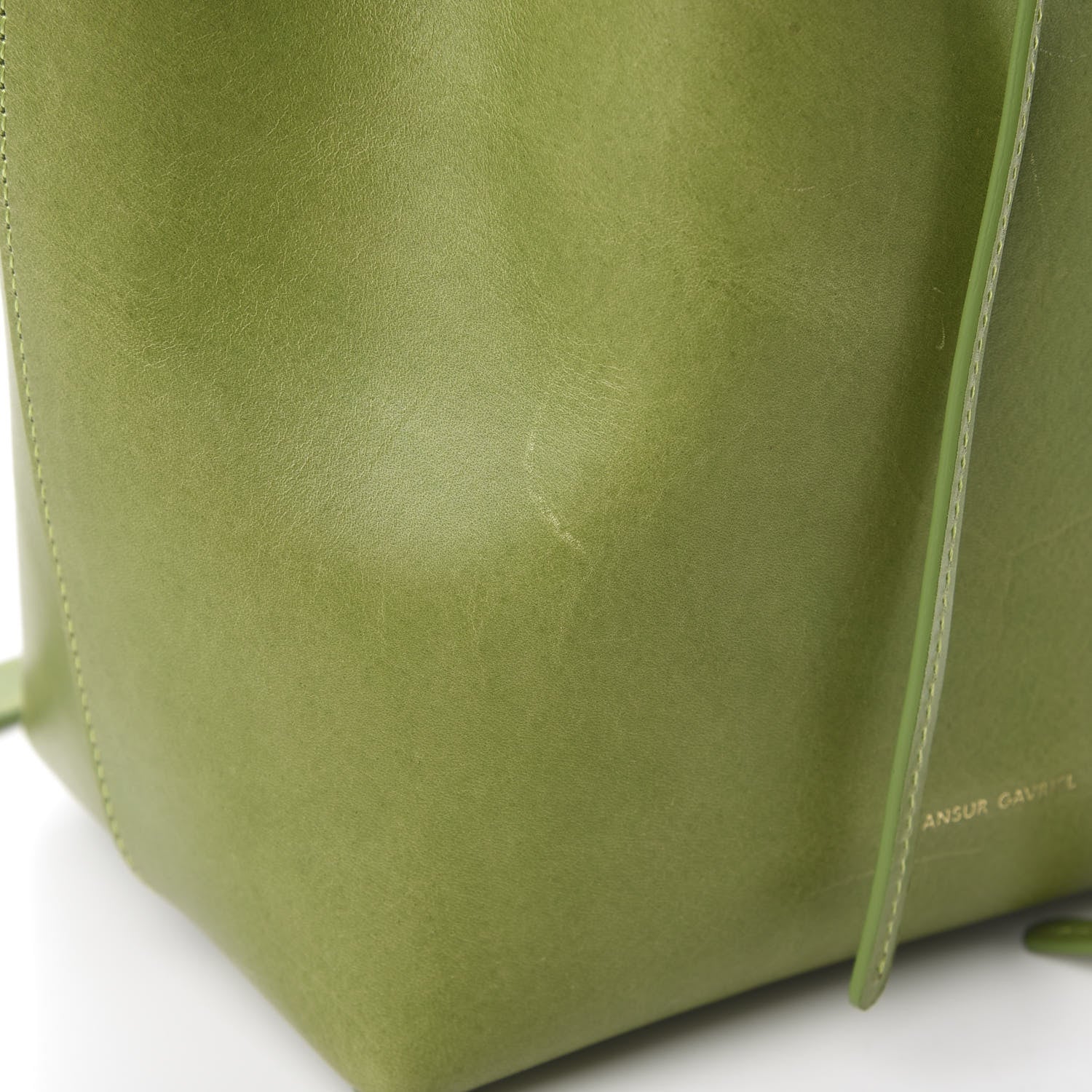 Mansur Gavriel Vegetable Tanned Calfskin Mini Bucket Bag Verde Raw 21 of 22
