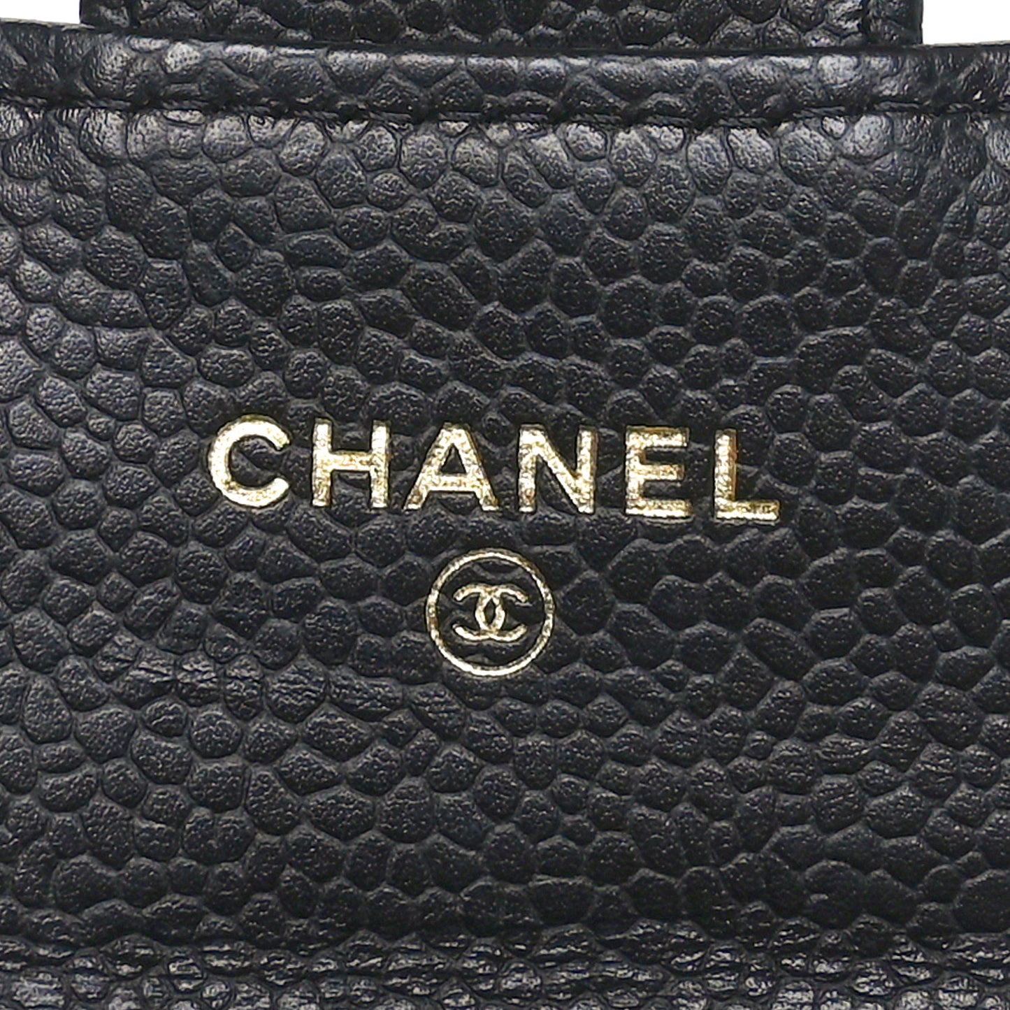 Caviar Quilted Flap Card Holder Wallet Black