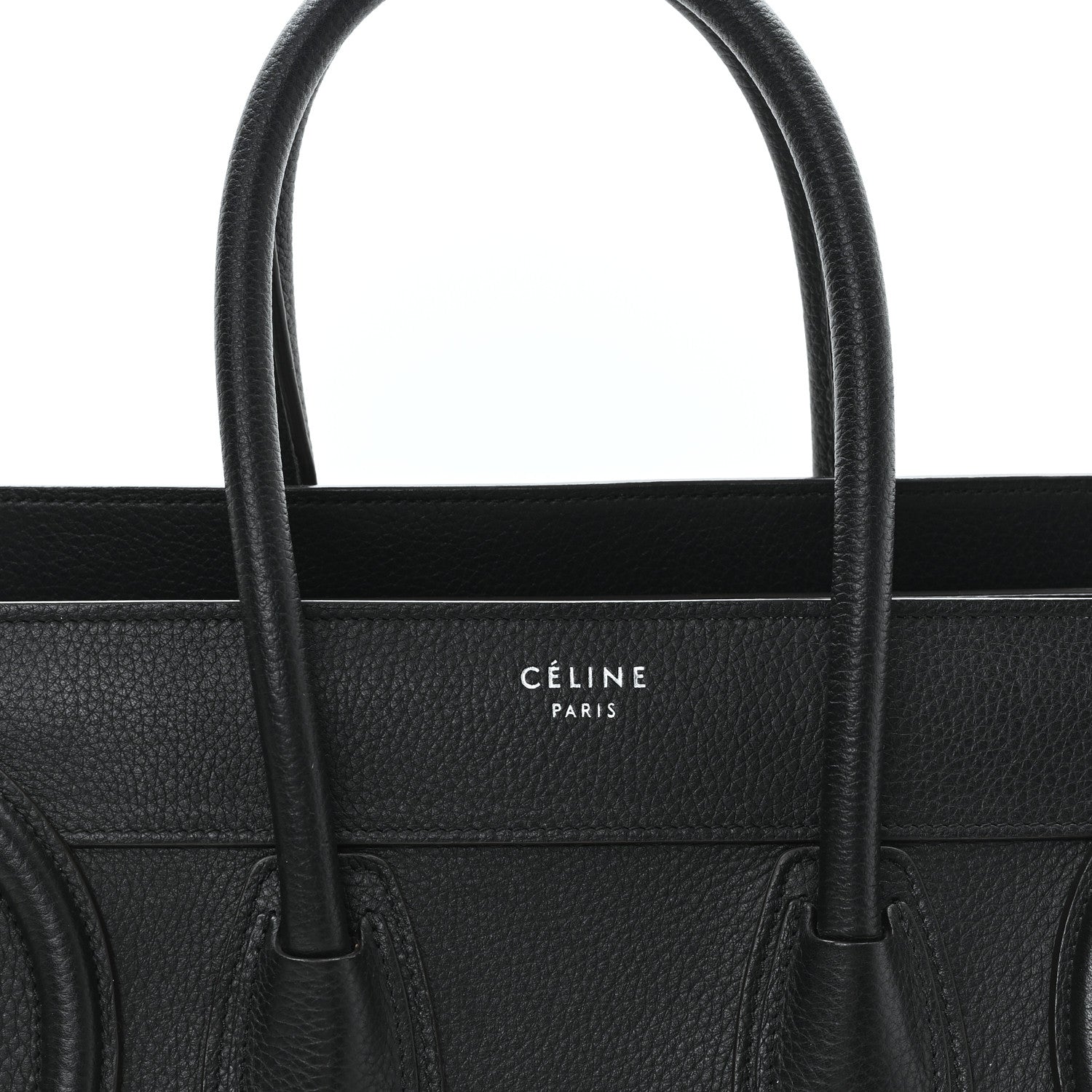 Celine Drummed Calfskin Micro Luggage Black 7 of 10