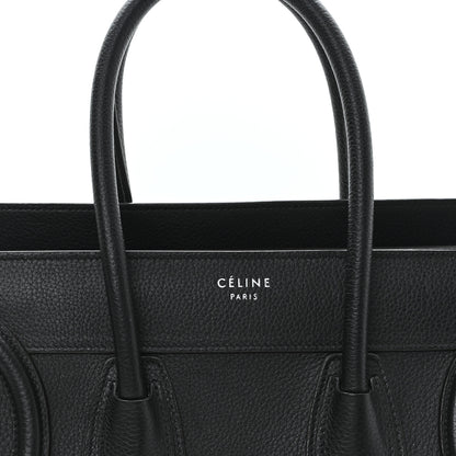 Celine Drummed Calfskin Micro Luggage Black 7 of 10