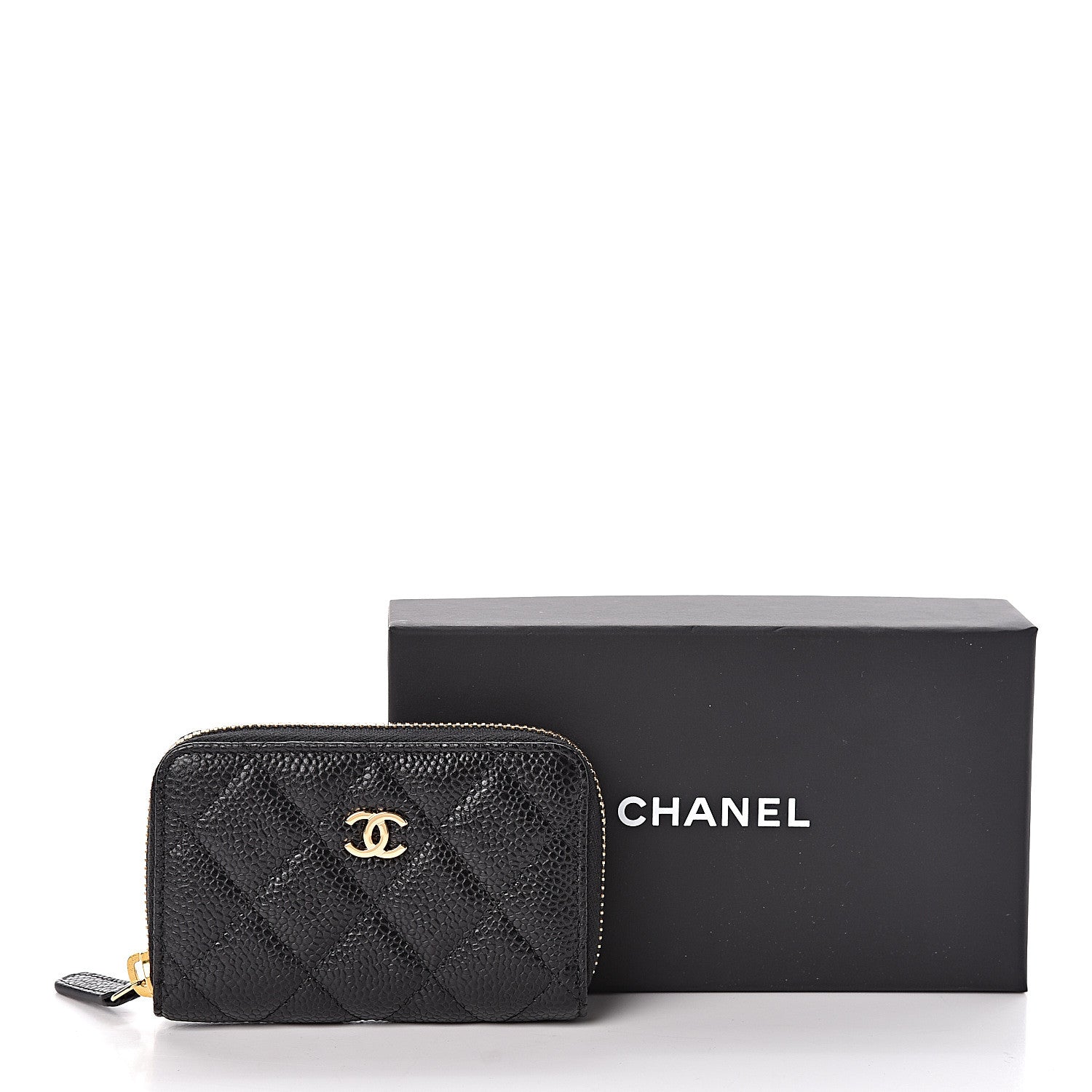 Chanel Caviar Quilted Zip Coin Purse Black 8 of 8