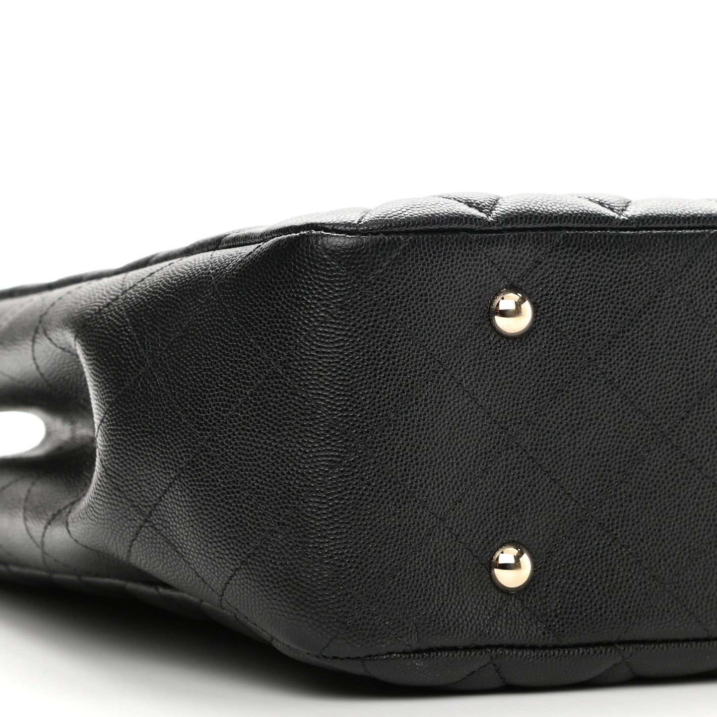 Caviar Quilted Large Shopping Tote Black