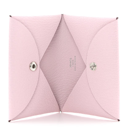 Hermes Chevre Mysore Calvi Card Case Rose Darling 5 of 8