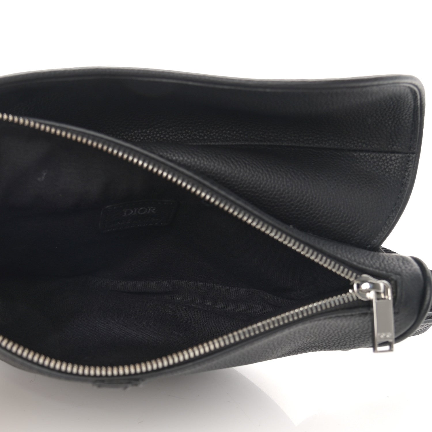 Christian Dior Grained Calfskin Kim Jones Saddle Bag Black 6 of 17