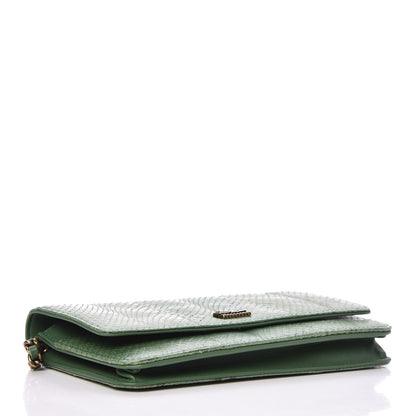 Chanel Python Wallet on Chain WOC Green 4 of 10