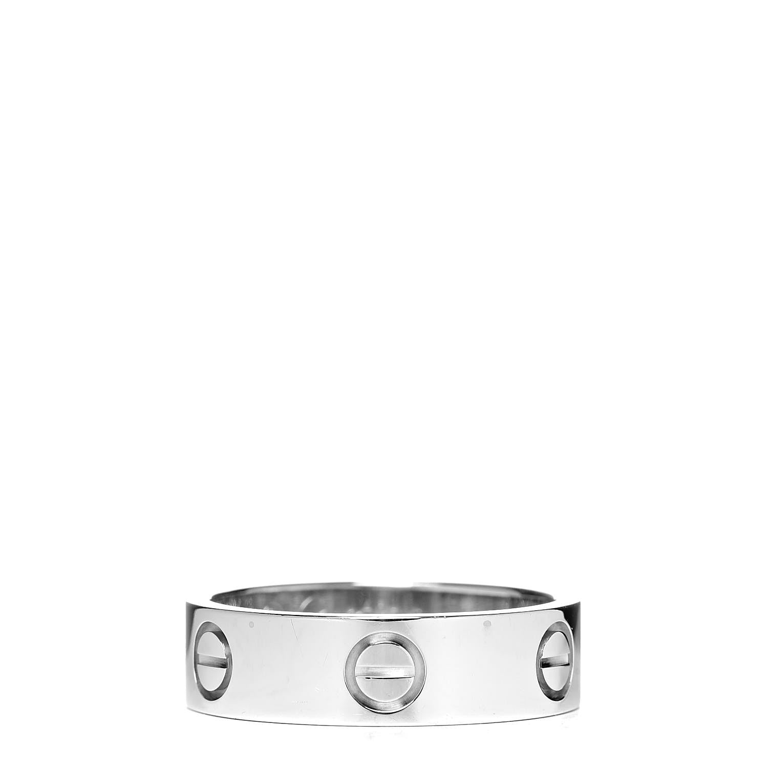 Cartier 18K White Gold 5.5mm LOVE Ring 55 7.25 1 of 5