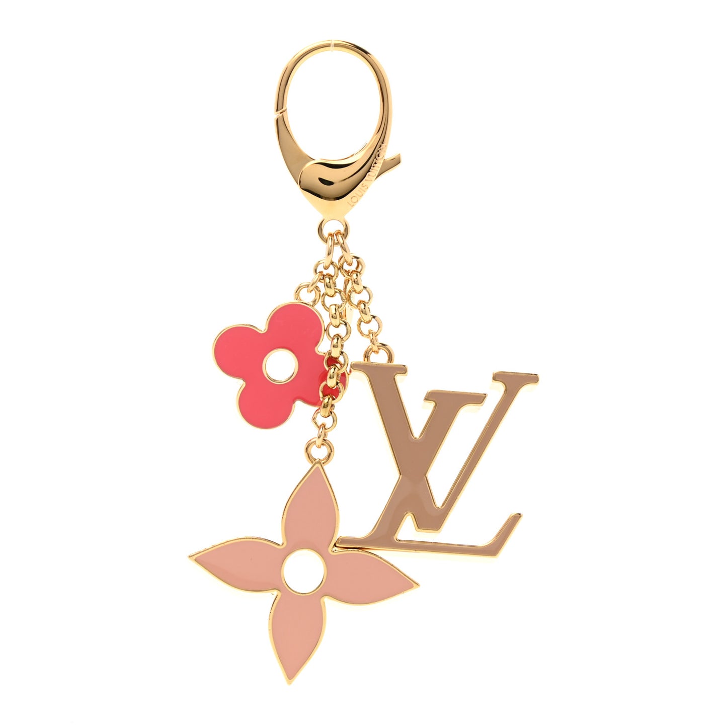 Fleur De Monogram Bag Charm Pink