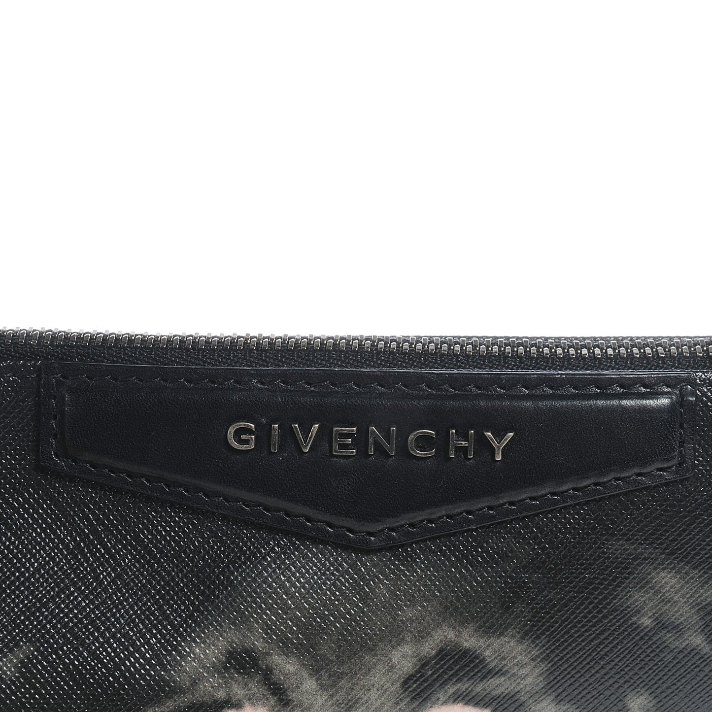 Texutured Coated Canvas Rottweiler Print Medium Cosmetic Pouch Black