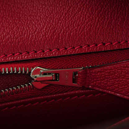 Hermes Taurillon Clemence Birkin 40 Rouge Casaque 14 of 30