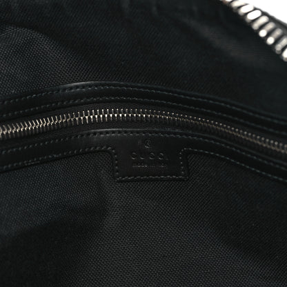 Gucci Soft GG Supreme Monogram Appia Calfskin Web Large Carry On Duffle Bag Black Grey 5 of 11