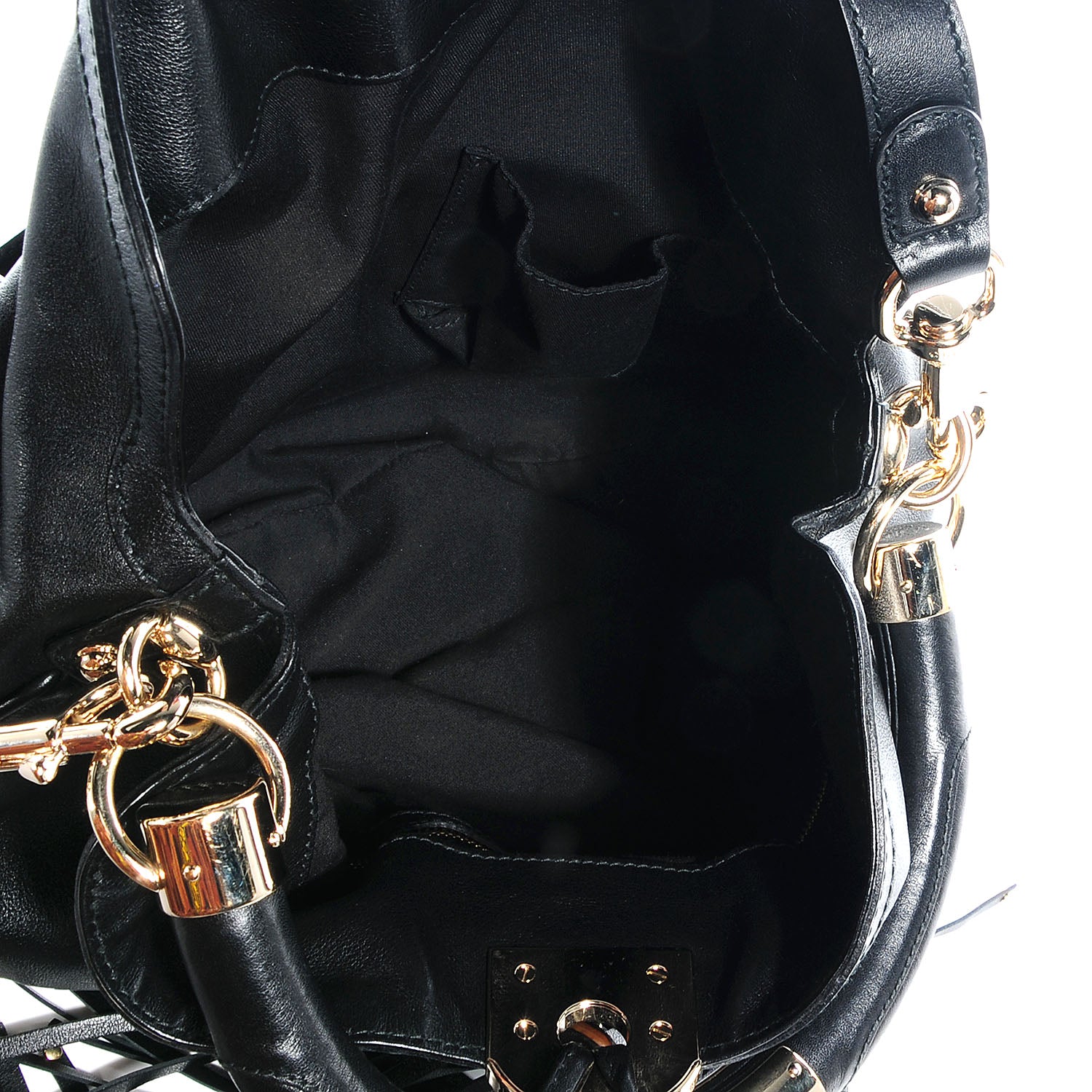 Gucci Calfskin Medium Indy Top Handle Hobo Black 5 of 7