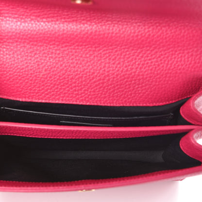 Saint Laurent Grained Calfskin Small Moujik Top Handle Bag Fuchsia 5 of 10