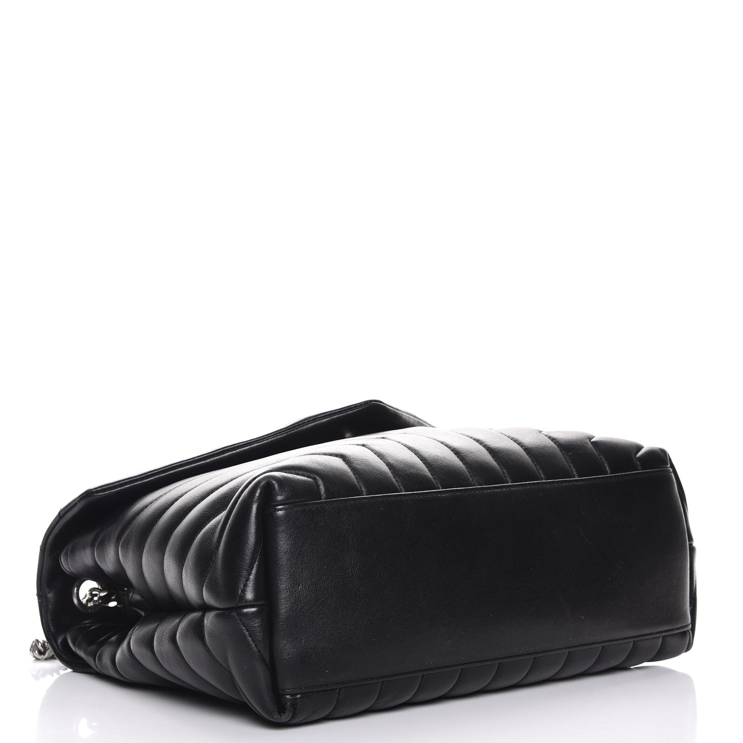 Calfskin Y Quilted Monogram Medium Loulou Chain Satchel Black