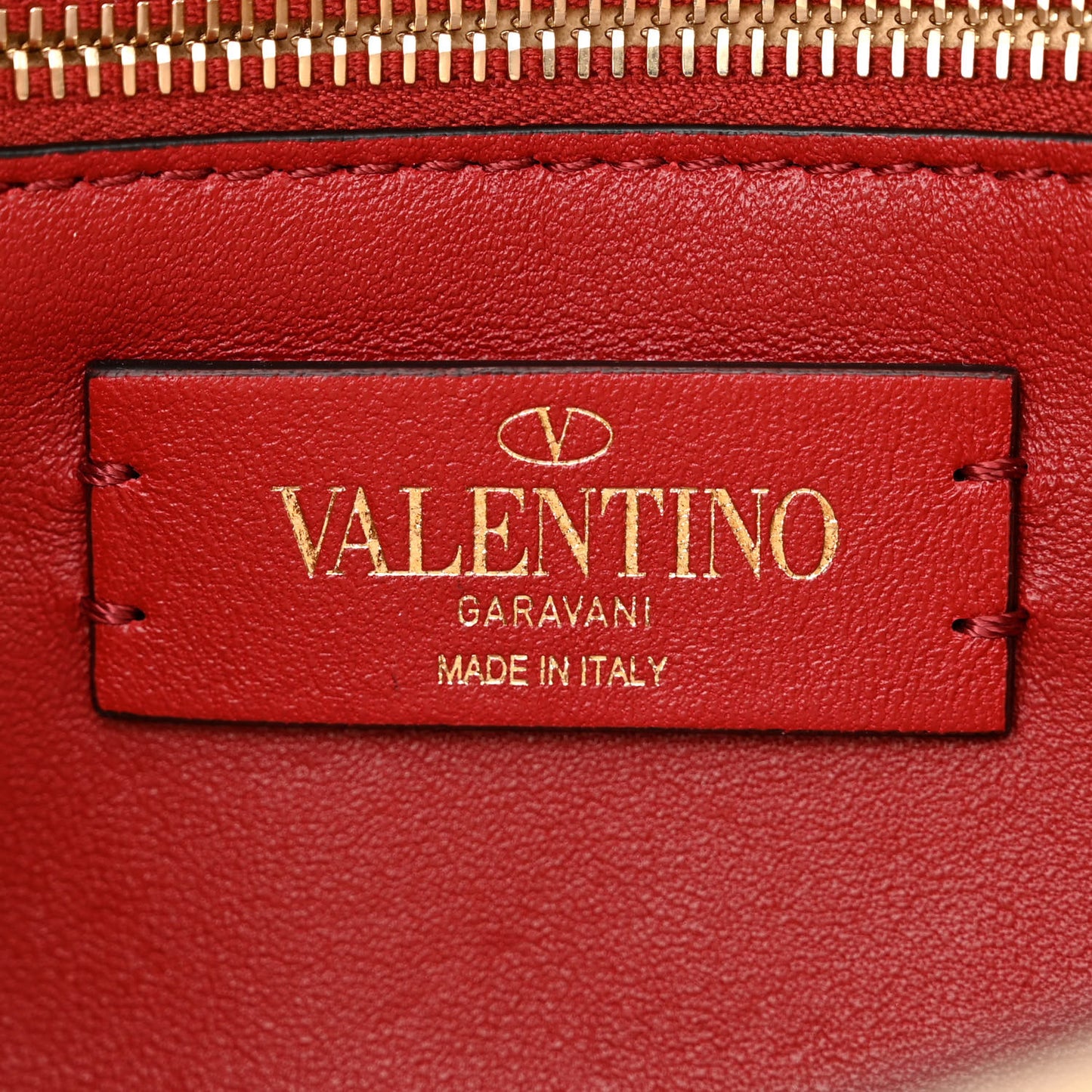 Raffia Lambskin Rockstud Spike Wallet on Chain Naturale