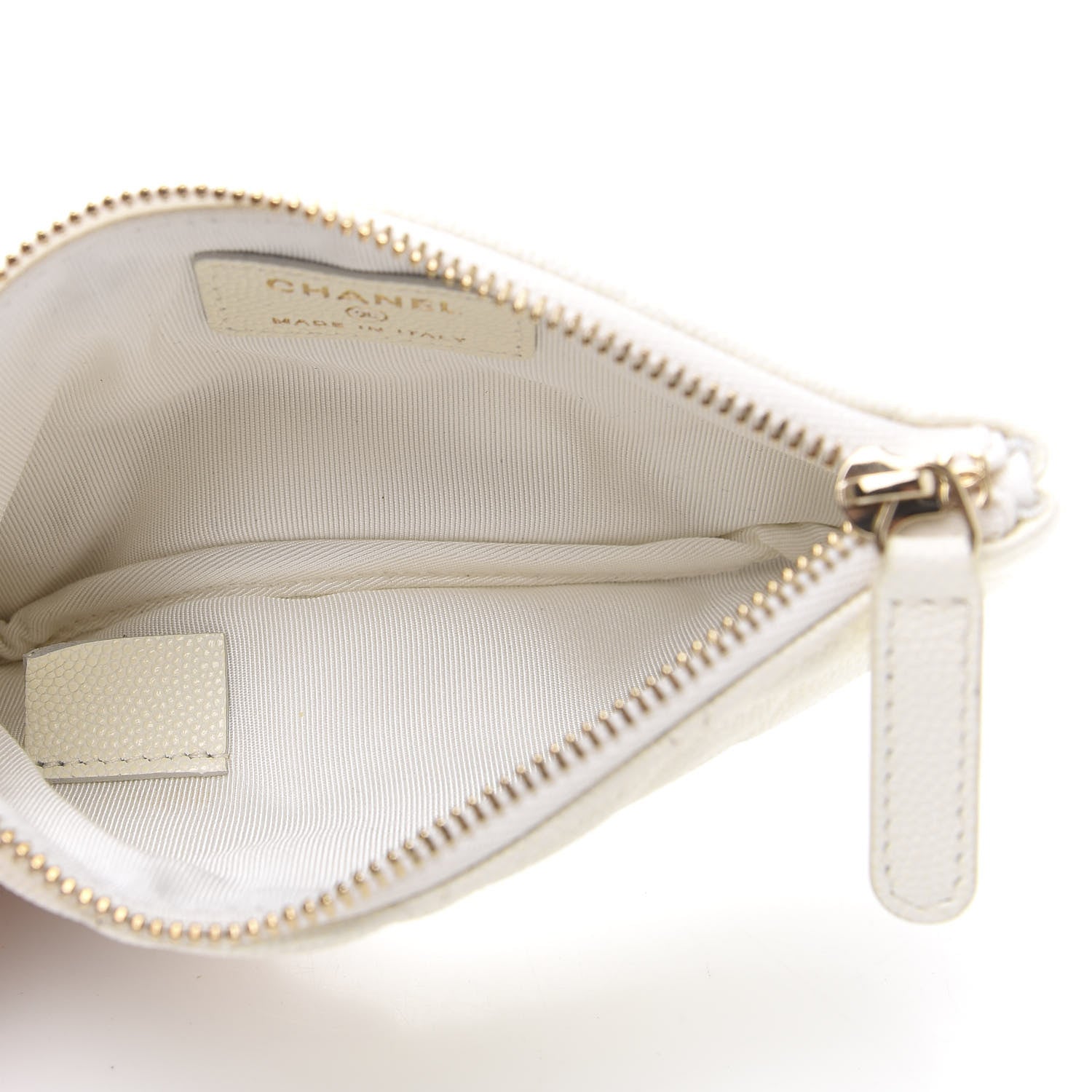 Chanel Caviar Quilted Small Cosmetic Case White 5 of 10