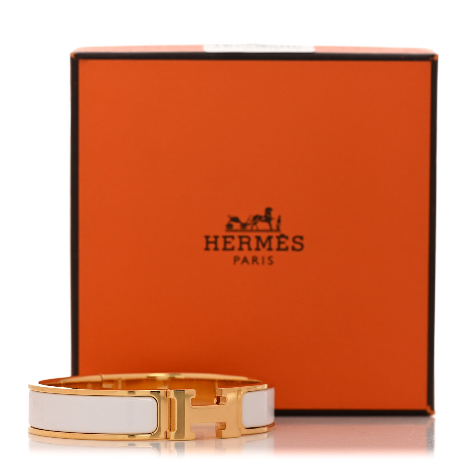 Hermes Enamel Narrow Clic Clac H Bracelet PM White 6 of 6