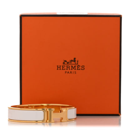 Hermes Enamel Narrow Clic Clac H Bracelet PM White 6 of 6